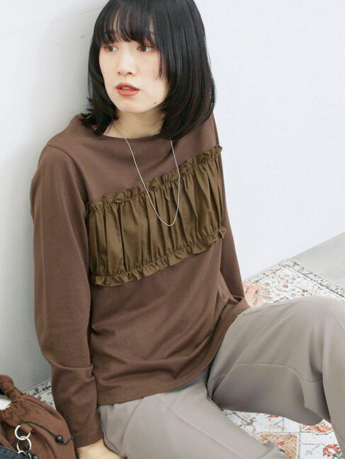 Samansa Mos2 blue「ビスチェドッキングカットソー」|Tシャツ・カットソー|