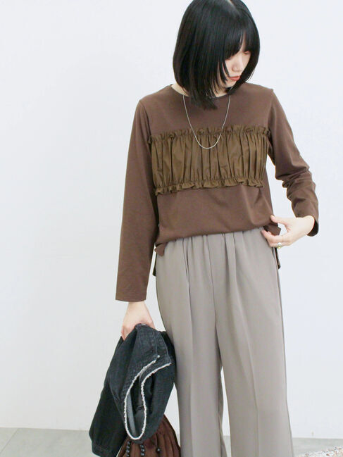 Samansa Mos2 blue「ビスチェドッキングカットソー」|Tシャツ・カットソー|