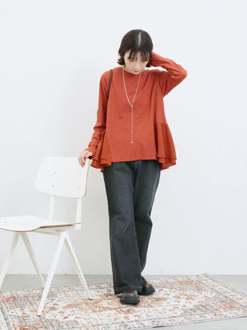 Samansa Mos2 blue「ペプラムドッキングカットソー」|Tシャツ・カットソー|