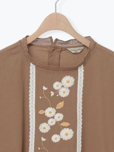Samansa Mos2「【WEB限定】花柄刺繍ブラウス」|シャツ・ブラウス|