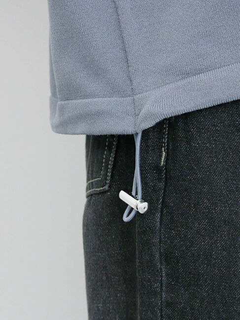 Samansa Mos2 blue「裾ドロストニットカーディガン」|カーディガン|