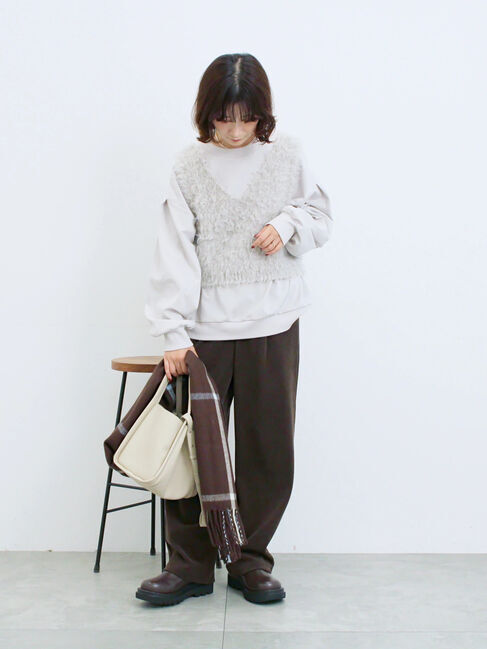 Samansa Mos2 blue「カットコールストレートパンツ」|その他|