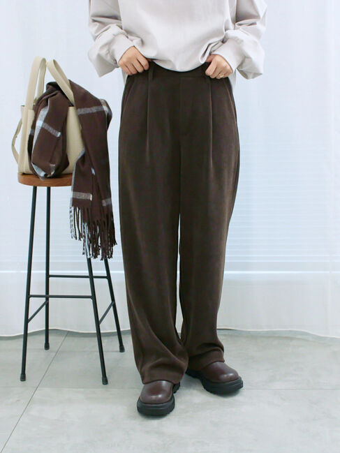 Samansa Mos2 blue「カットコールストレートパンツ」|その他|