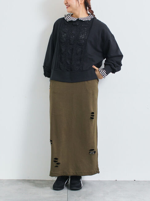 SM2「レース切替裏毛プルオーバー」|Tシャツ・カットソー|