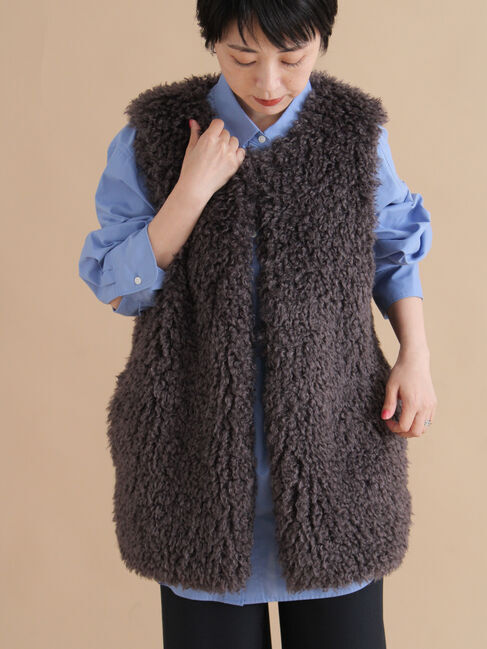 sm2rhythm「エコファージレ」|ダウンベスト・ベスト|チャコールグレー