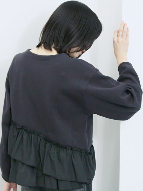 Samansa Mos2 blue「ペプラムドッキングプルオーバー」|Tシャツ・カットソー|