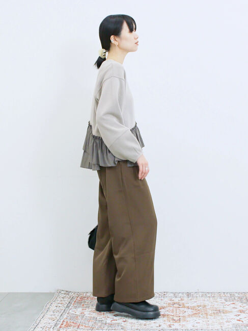 Samansa Mos2 blue「ペプラムドッキングプルオーバー」|Tシャツ・カットソー|