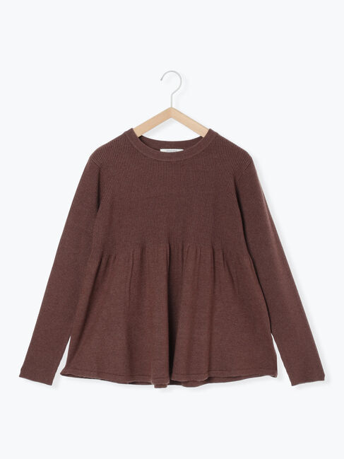 Samansa Mos2 blue「◎ペプラムニットプルオーバー」|ニット・セーター|