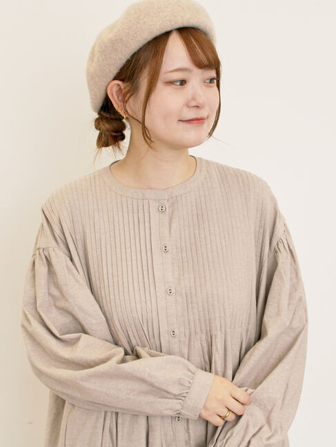 Samansa Mos2「【S/Mサイズ】綿麻/デニムピンタックワンピース」|ワンピース|