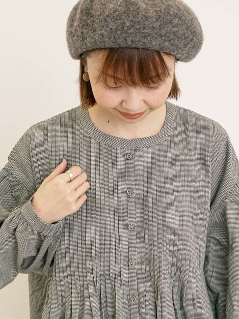 Samansa Mos2「【S/Mサイズ】綿麻/デニムピンタックワンピース」|ワンピース|