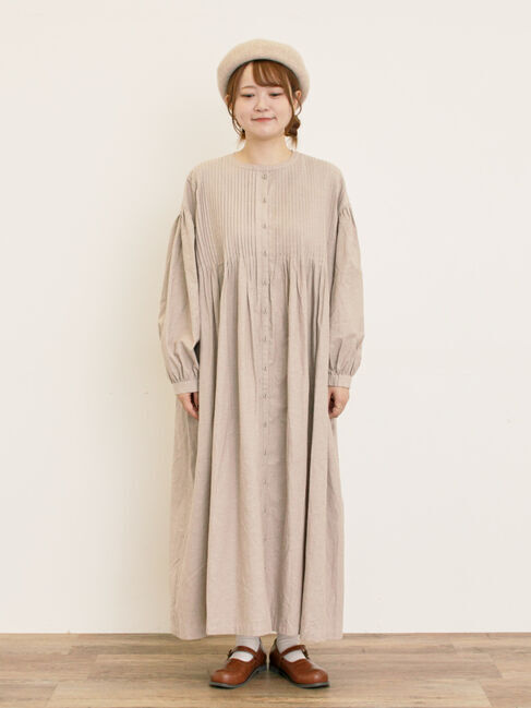 Samansa Mos2「【S/Mサイズ】綿麻/デニムピンタックワンピース」|ワンピース|