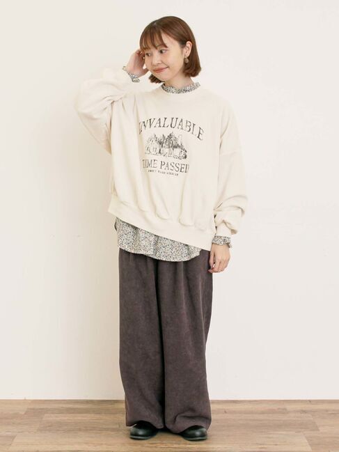 Samansa Mos2「プリントゆるスウェット」|Tシャツ・カットソー|