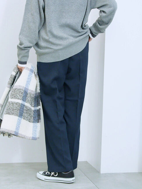 Samansa Mos2 blue「カチオン染めチェックパンツ」|その他|