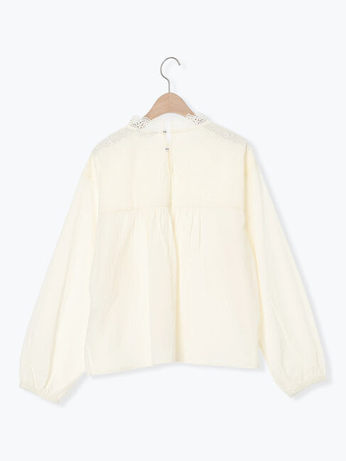 Samansa Mos2「オーバーレース切替ブラウス」|シャツ・ブラウス|