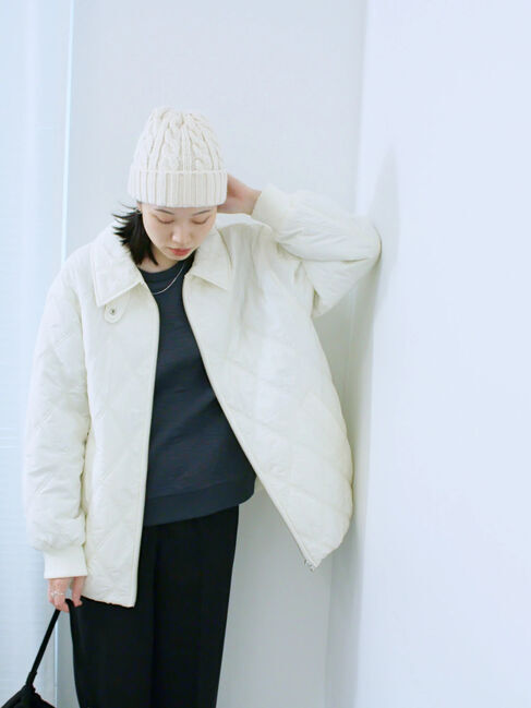 Samansa Mos2 blue「ケーブルニット帽」|その他|