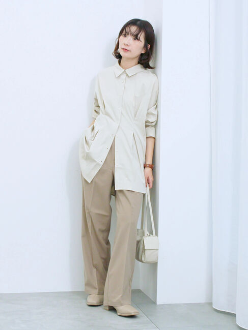 Samansa Mos2 blue「◎マットサテンタックシャツ」|シャツ・ブラウス|