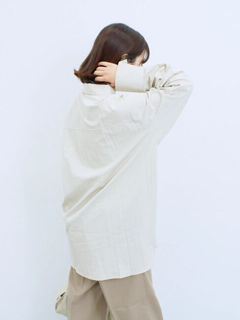 Samansa Mos2 blue「◎マットサテンタックシャツ」|シャツ・ブラウス|