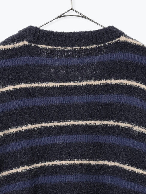 sm2rhythm「ボーダーブークレニットプルオーバー」|ニット・セーター|
