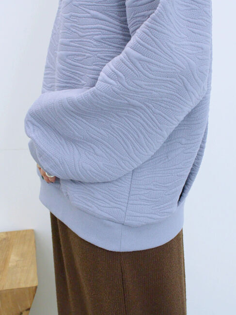 Samansa Mos2 blue「ジャガードダンボールプルオーバー」|Tシャツ・カットソー|