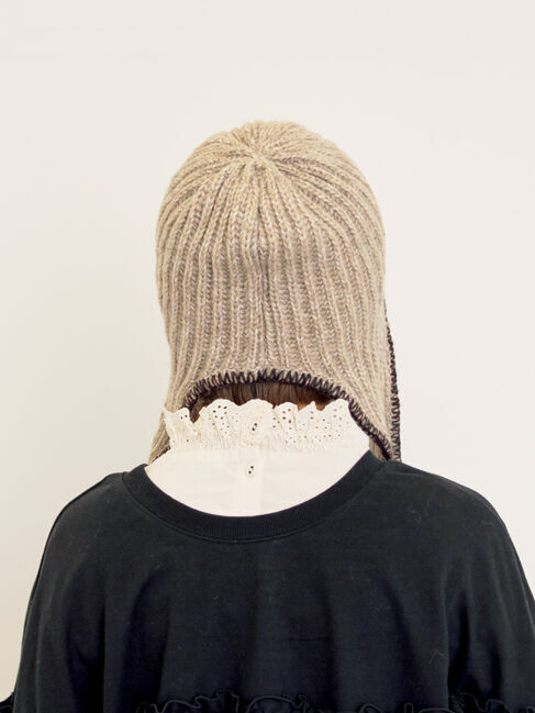 Samansa Mos2「配色ステッチニットフライトキャップ」|その他|