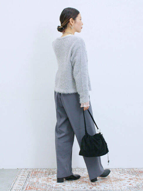 Samansa Mos2 blue「裏起毛ストレートパンツ」|その他|