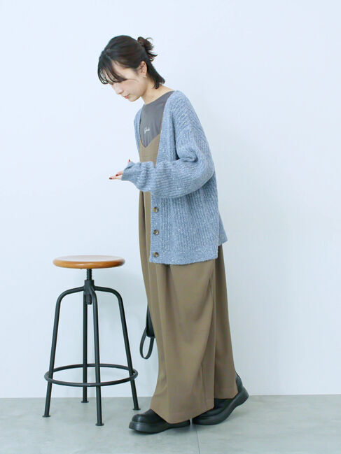 Samansa Mos2 blue「タック入りコクーンジャンスカ」|ワンピース|