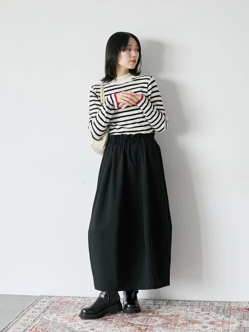 Samansa Mos2 blue「【Hug knit】リブハイネックプルオーバー」|ニット・セーター|