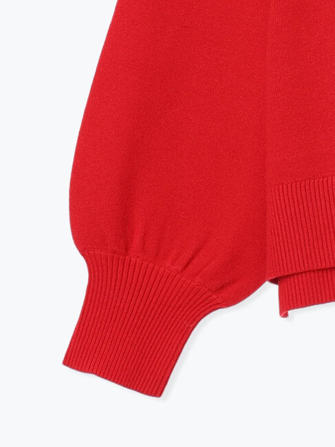 Samansa Mos2 blue「【Hug knit】袖ボリュームハイネックプルオーバー」|ニット・セーター|