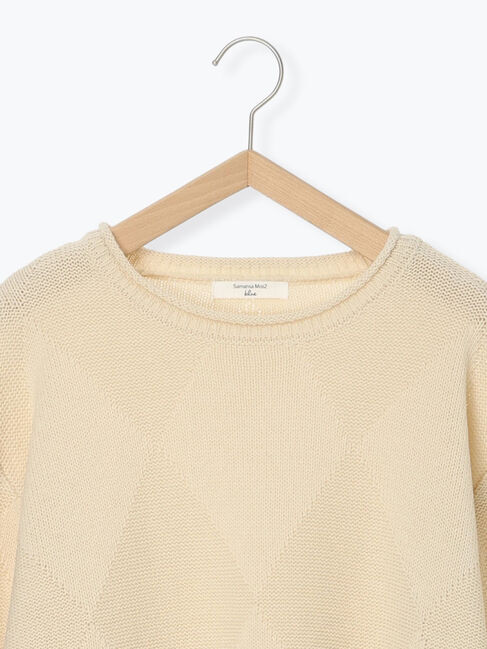 Samansa Mos2 blue「◎スクエア編みニット」|ニット・セーター|