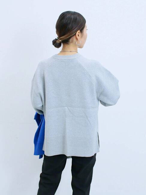Samansa Mos2 blue「ロゴニットプルオーバー」|ニット・セーター|