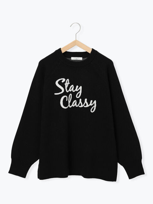 Samansa Mos2 blue「ロゴニットプルオーバー」|ニット・セーター|