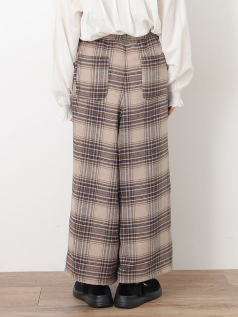 Samansa Mos2「【M/Lサイズ】チェック柄ワイドパンツ」|その他|