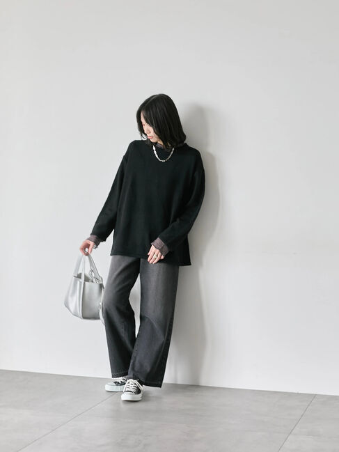 Samansa Mos2 blue「【帯電防止】袖口レースプルオーバー」|Tシャツ・カットソー|