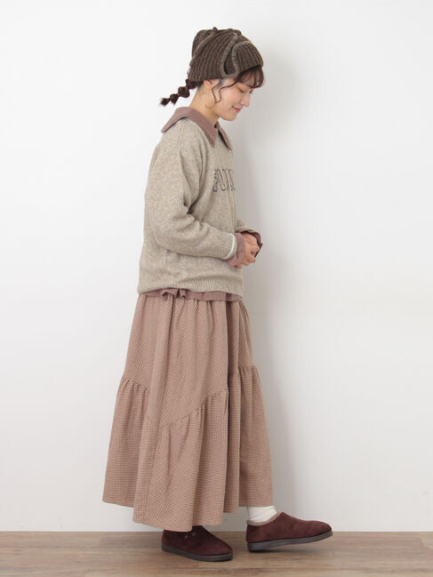 Samansa Mos2「ロゴ刺繍プルオーバーニット」|ニット・セーター|