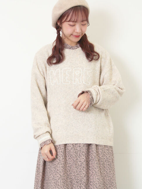 Samansa Mos2「ロゴ刺繍プルオーバーニット」|ニット・セーター|