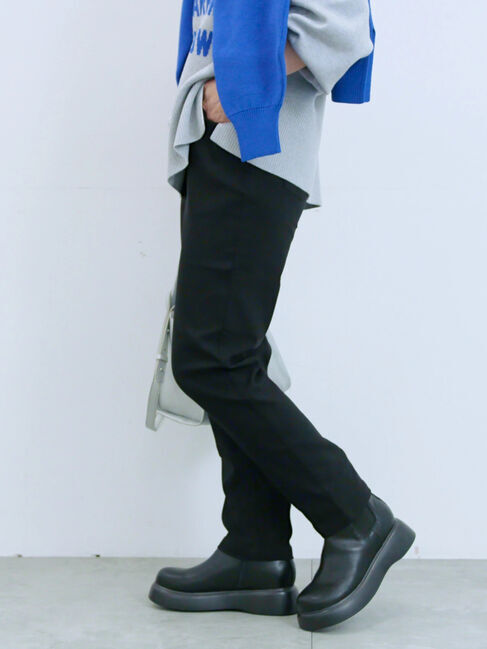 Samansa Mos2 blue「裏起毛ストレッチパンツ」|その他|