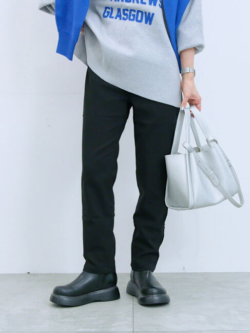 Samansa Mos2 blue「裏起毛ストレッチパンツ」|その他|