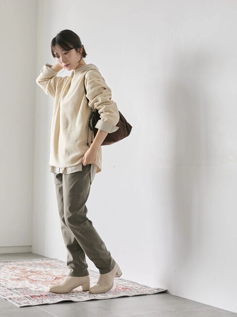 Samansa Mos2 blue「裏起毛ストレッチパンツ」|その他|