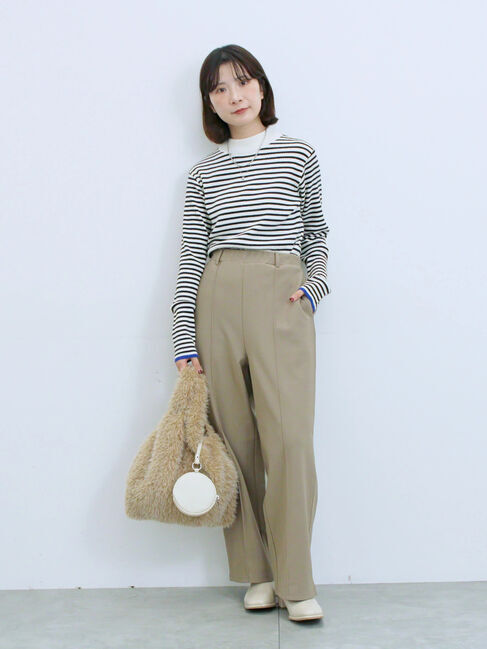 Samansa Mos2 blue「カットジョーゼット裏ボンディングパンツ」|その他|