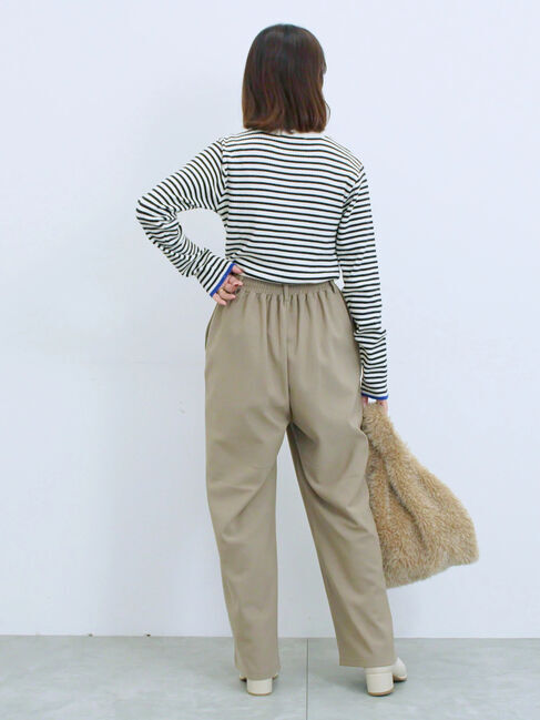 Samansa Mos2 blue「カットジョーゼット裏ボンディングパンツ」|その他|