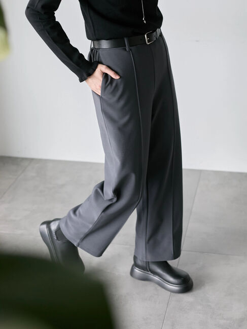 Samansa Mos2 blue「カットジョーゼット裏ボンディングパンツ」|その他|