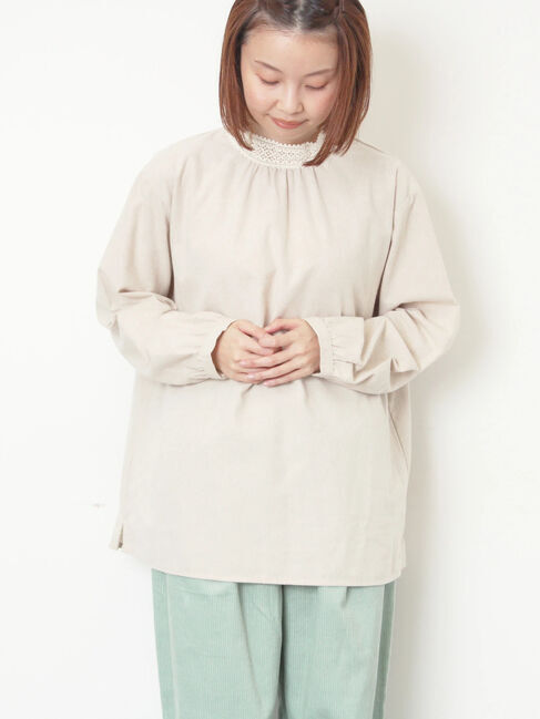 Samansa Mos2「【保温加工】襟レースブラウス」|シャツ・ブラウス|