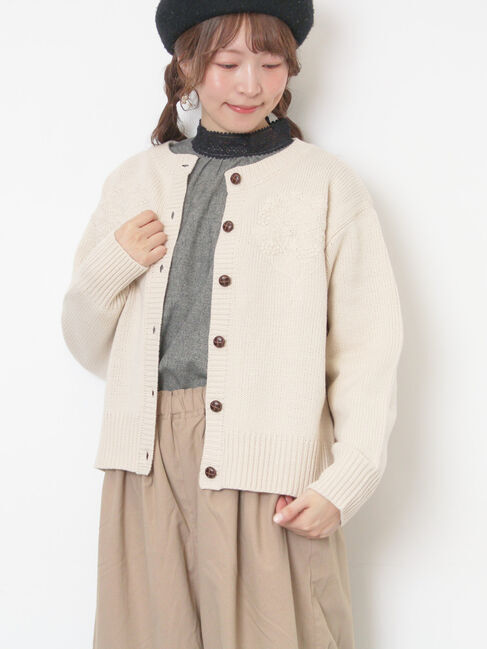 Samansa Mos2「◎刺繍カーディガン」|カーディガン|