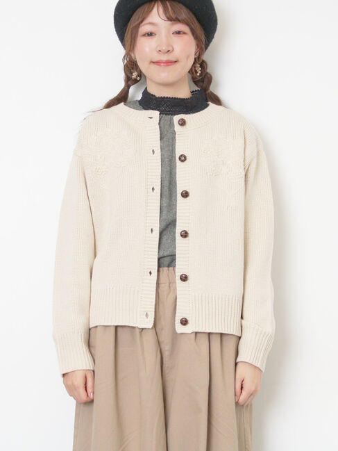Samansa Mos2「◎刺繍カーディガン」|カーディガン|