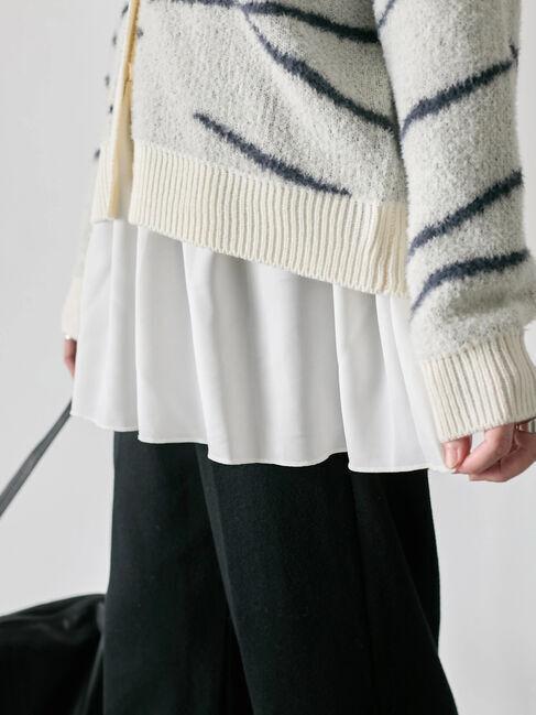 Samansa Mos2 blue「ペプラムプルオーバー」|Tシャツ・カットソー|