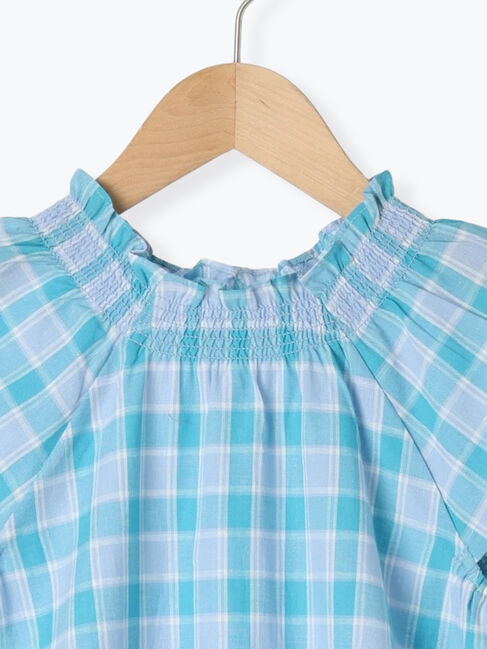 Samansa Mos2 Lagom「シャーリングネックチェックワンピース」|ワンピース|