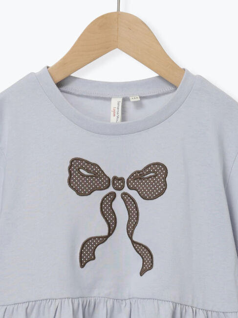 Samansa Mos2 Lagom「リボンアップリケロンT」|Tシャツ・カットソー|