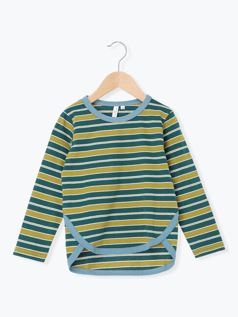 Samansa Mos2 Lagom「マルチボーダーロンT」|Tシャツ・カットソー|グリーン