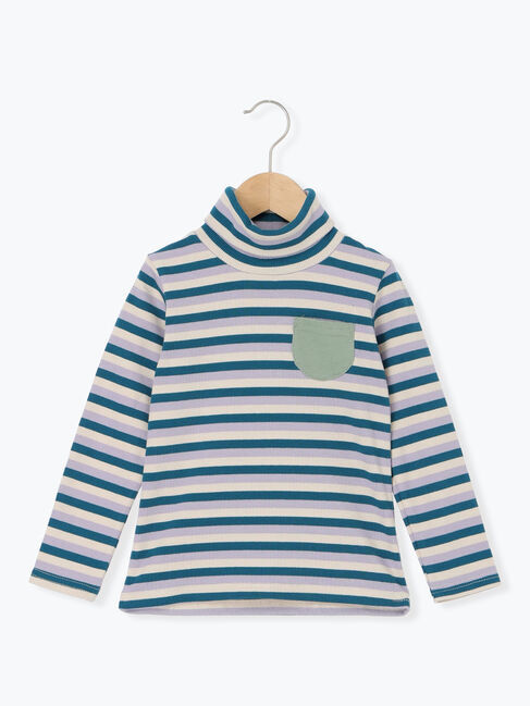 Samansa Mos2 Lagom「テレコボーダータートルネックカットソー」|Tシャツ・カットソー|