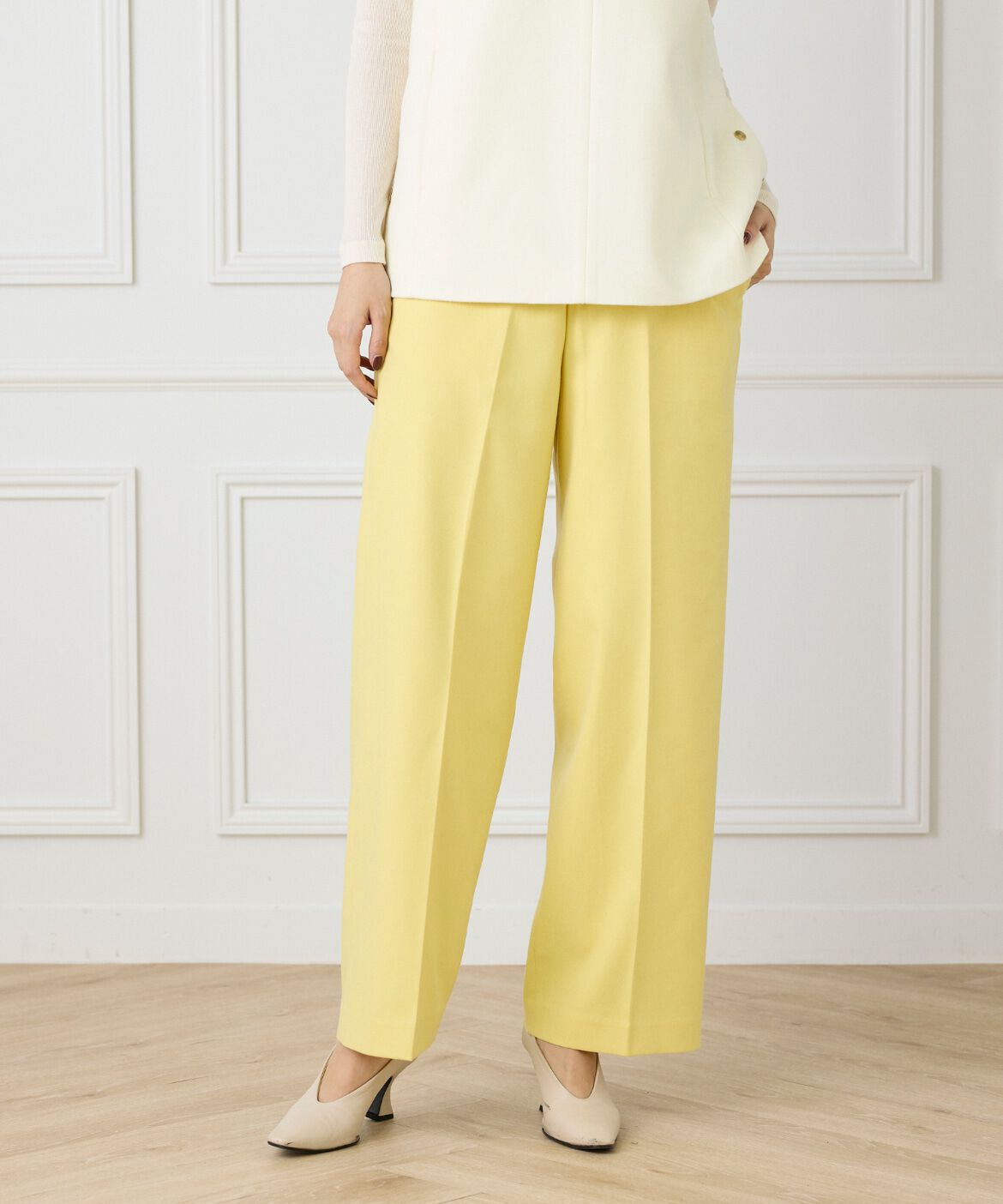 7-IDconcept.「センタープレスワイドパンツ」|その他|イエロー